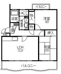 カテリーナ 2LDKの間取図画像