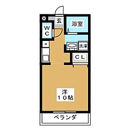 パセオ蜆塚2番館 1Kの間取図画像