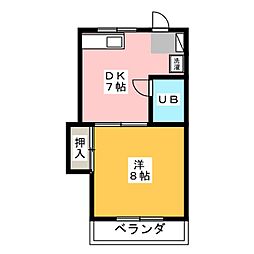コーポスワン 1DKの間取図画像