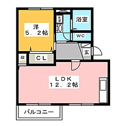 タウニー・J 1LDKの間取図画像