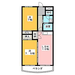 ディア・コート布橋 2LDKの間取図画像