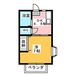 コーポ岡本 1DKの間取図画像
