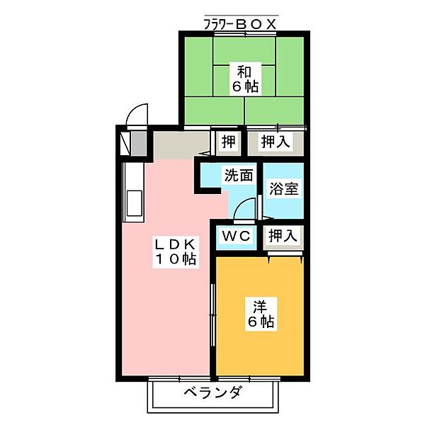 カトルセゾン ｜静岡県浜松市中央区中田町(賃貸アパート2LDK・2階・50.30㎡)の写真 その2