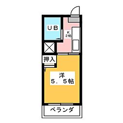 コーポマウンテン6 1Kの間取図画像
