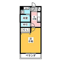 スィートパーク 1Kの間取図画像