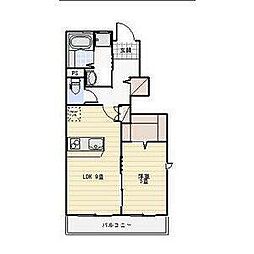 LOTUS中野町 1LDKの間取図画像