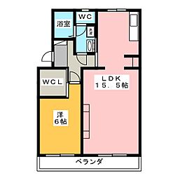 マンションカメリア2 1LDKの間取図画像