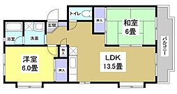 メゾンルネピア 2LDKの間取図画像