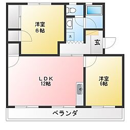 マンションサンフラワー3 2LDKの間取図画像