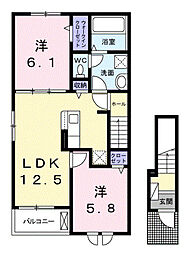サンハイツ・ヤマヒコ 2LDKの間取図画像