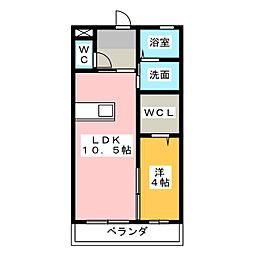 ルミエール北島2 1SLDKの間取図画像