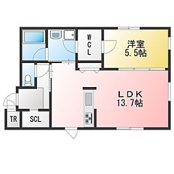 SKYIII 1LDKの間取図画像