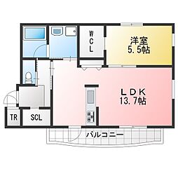 SKYIII 1LDKの間取図画像