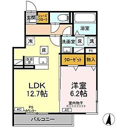 D-Hills原島町 1LDKの間取図画像