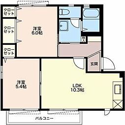 コート・アクシス 2LDKの間取図画像