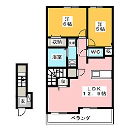 ブラン・フォーレ2 2LDKの間取図画像