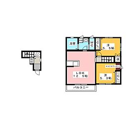メゾンルミエール2 2LDKの間取図画像