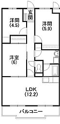 メゾンマロニエ 3LDKの間取図画像
