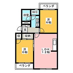 ノンパレイユ笠井 3DKの間取図画像