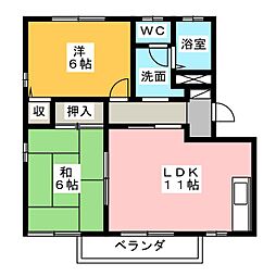 ディアス本郷 2LDKの間取図画像