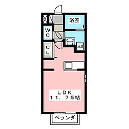 APリバーサイド ワンルームの間取図画像