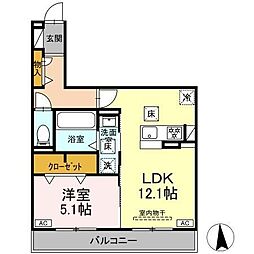 Patricia 1LDKの間取図画像