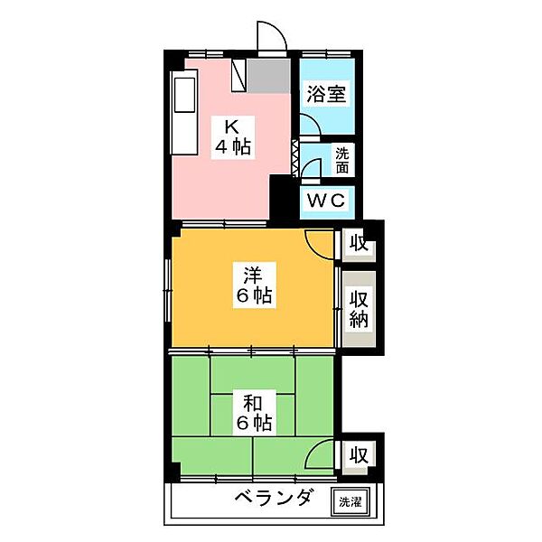 ナカタコーポ ｜静岡県沼津市本田町(賃貸マンション2K・2階・38.50㎡)の写真 その2