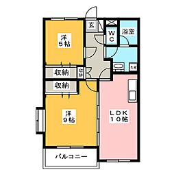 レアールマンションソフィアB 2LDKの間取図画像