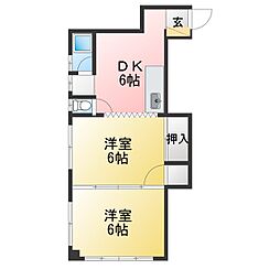 パークビル 2DKの間取図画像