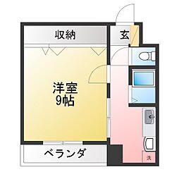 新宿マンション 1Kの間取図画像