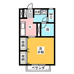 サングレース 1Kの間取図画像