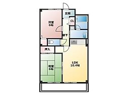 メゾンクラブYOU 2LDKの間取図画像