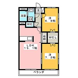 T-パレス蔵 2LDKの間取図画像