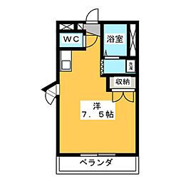 カレッジタウンアミノ ワンルームの間取図画像