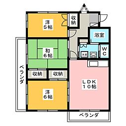 メゾンWAKABA 3LDKの間取図画像