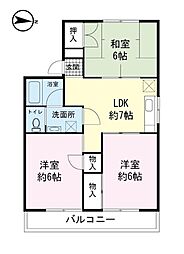 ソワサント大岡 3DKの間取図画像