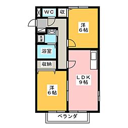 SUNVILLAGE弥生の森C 2LDKの間取図画像