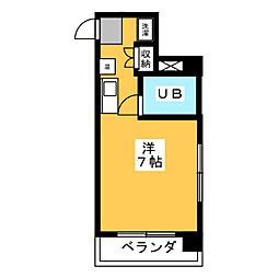 スルガアーバンビレッジ ワンルームの間取図画像