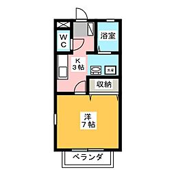 プレミール秋 1Kの間取図画像