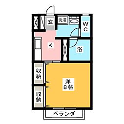 サングレース 1Kの間取図画像