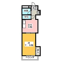 芹澤マンション 1DKの間取図画像