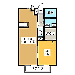 ヴァンコート5 1LDKの間取図画像