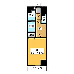 セルビシオ 1Kの間取図画像