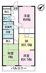 静コーポ 3DKの間取図画像