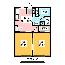 ヴァンテ5 2DKの間取図画像