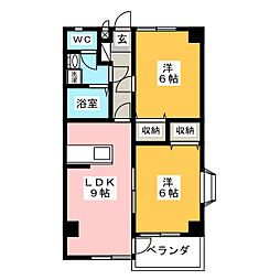 インペリアルハイツHIRO 2LDKの間取図画像