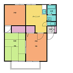 サンホーム千南　Ｂ 2階3DKの間取り