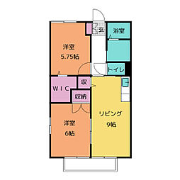 クリアメゾン 2DKの間取図画像
