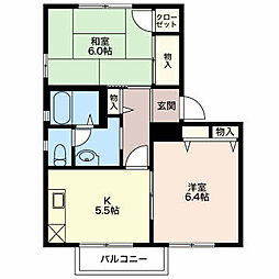 ウィステリア 2Kの間取図画像