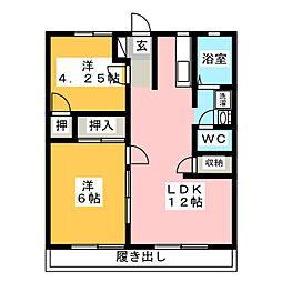 パナーシャル藤 2LDKの間取図画像